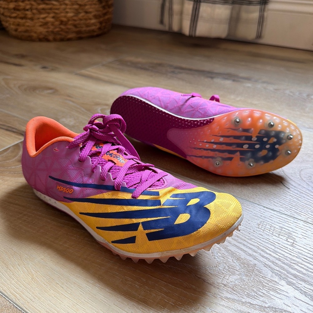 New Balance Track & Field Spikes Cleats Yellow Pink 7.5 Men/9 Women Racing Shoes